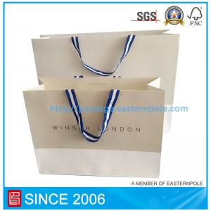White  kraft paper bag for clothing